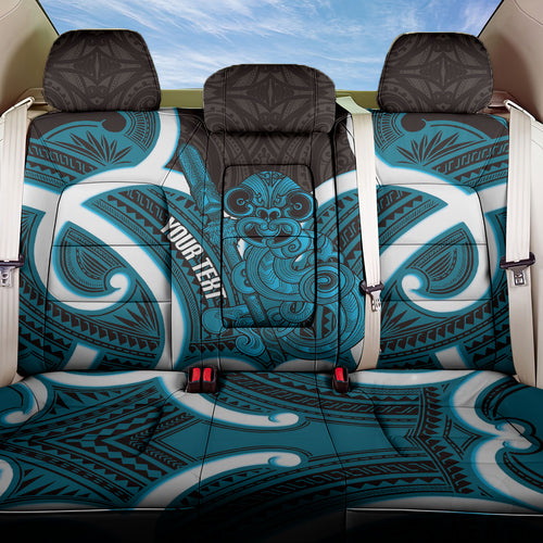 Kikorangi Aotearoa Atua Tumatauenga Personalised Back Car Seat Cover Maori God Of War Tiki With Taiaha