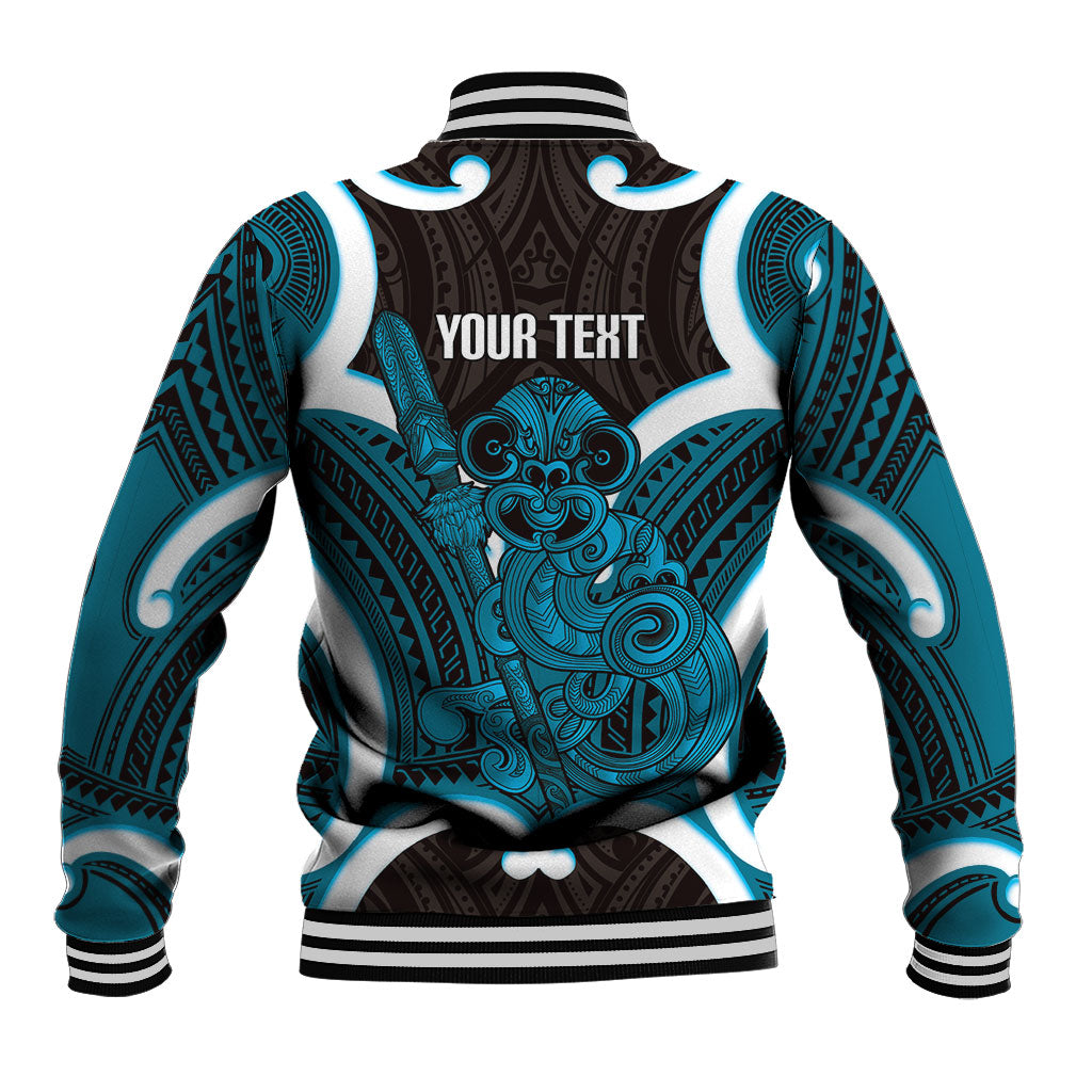 Kikorangi Aotearoa Atua Tumatauenga Personalised Baseball Jacket Maori God Of War Tiki With Taiaha