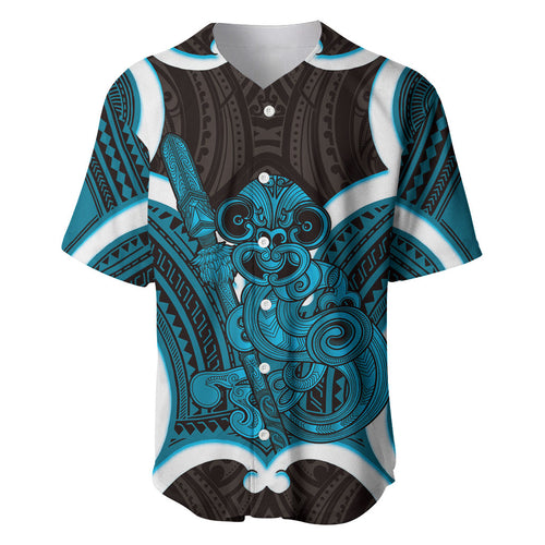 Kikorangi Aotearoa Atua Tumatauenga Personalised Baseball Jersey Maori God Of War Tiki With Taiaha
