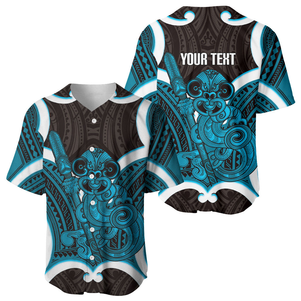 Kikorangi Aotearoa Atua Tumatauenga Personalised Baseball Jersey Maori God Of War Tiki With Taiaha