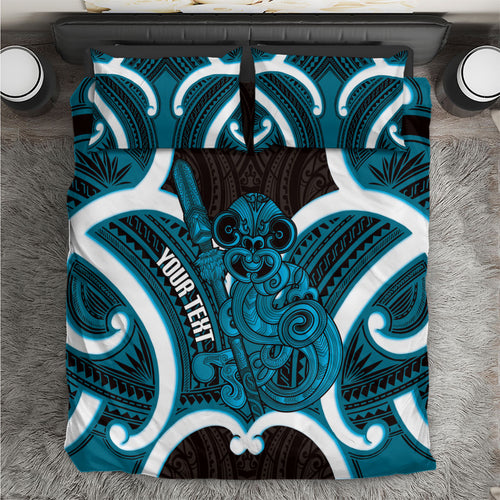 Kikorangi Aotearoa Atua Tumatauenga Personalised Bedding Set Maori God Of War Tiki With Taiaha