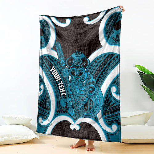 Kikorangi Aotearoa Atua Tumatauenga Personalised Blanket Maori God Of War Tiki With Taiaha