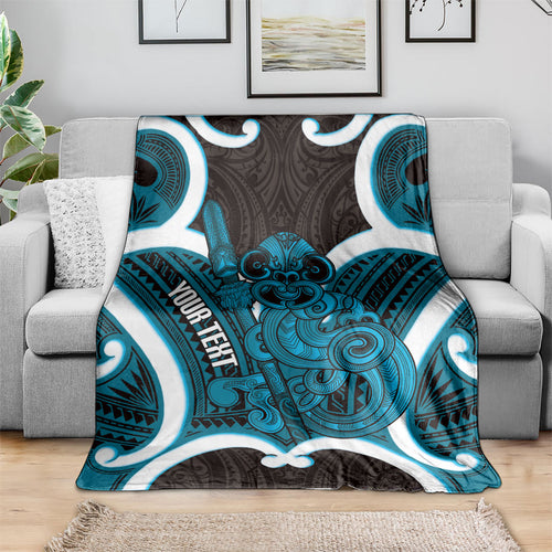 Kikorangi Aotearoa Atua Tumatauenga Personalised Blanket Maori God Of War Tiki With Taiaha