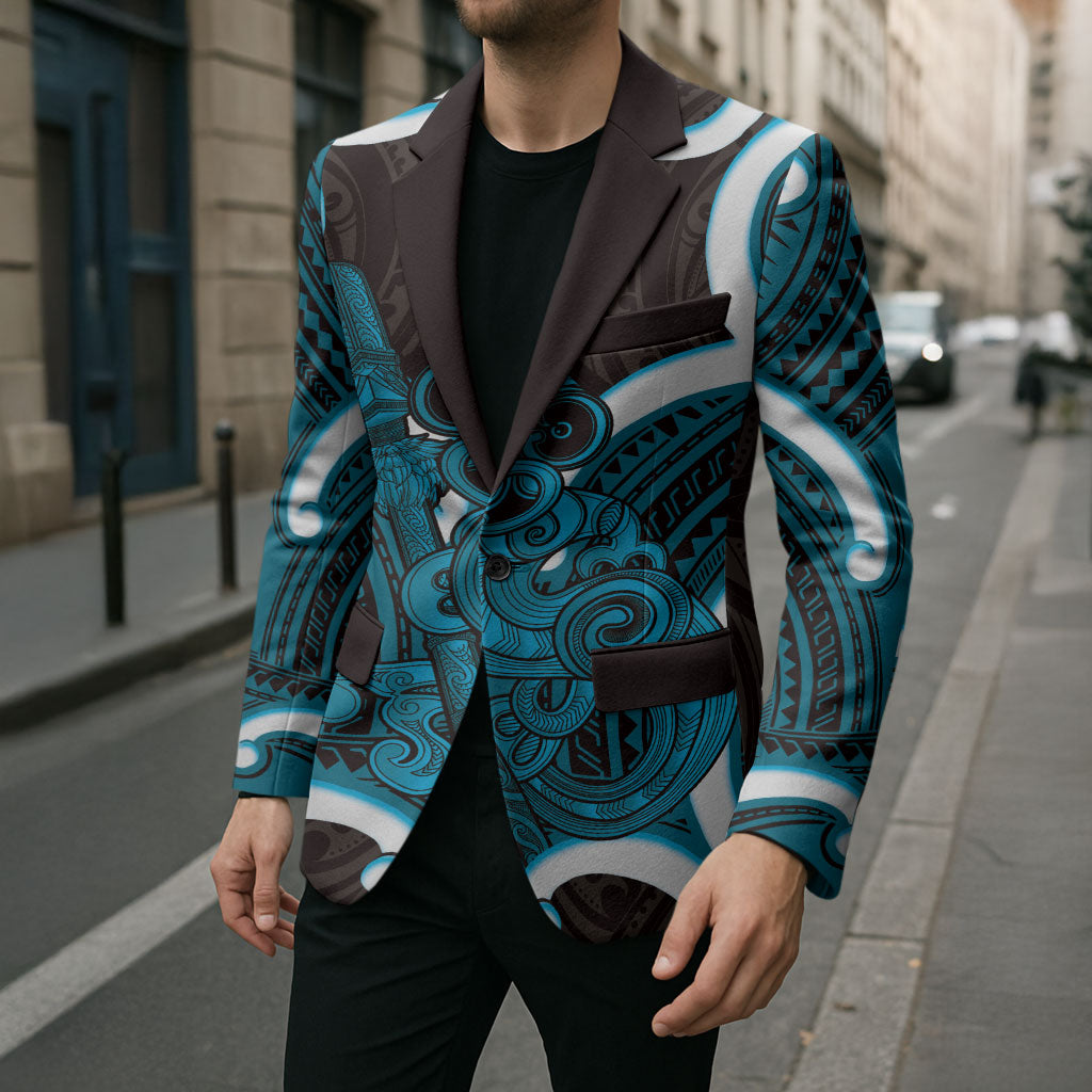 Kikorangi Aotearoa Atua Tumatauenga Personalised Blazer Maori God Of War Tiki With Taiaha