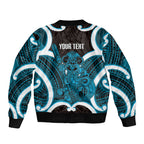 Kikorangi Aotearoa Atua Tumatauenga Personalised Bomber Jacket Maori God Of War Tiki With Taiaha