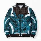 Kikorangi Aotearoa Atua Tumatauenga Personalised Bomber Puffer Jacket Maori God Of War Tiki With Taiaha