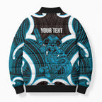 Kikorangi Aotearoa Atua Tumatauenga Personalised Bomber Puffer Jacket Maori God Of War Tiki With Taiaha
