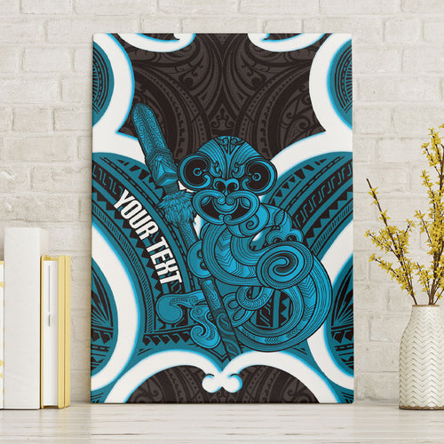 Kikorangi Aotearoa Atua Tumatauenga Personalised Canvas Wall Art Maori God Of War Tiki With Taiaha