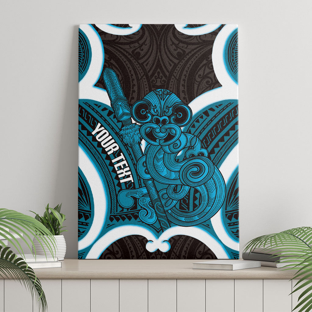 Kikorangi Aotearoa Atua Tumatauenga Personalised Canvas Wall Art Maori God Of War Tiki With Taiaha