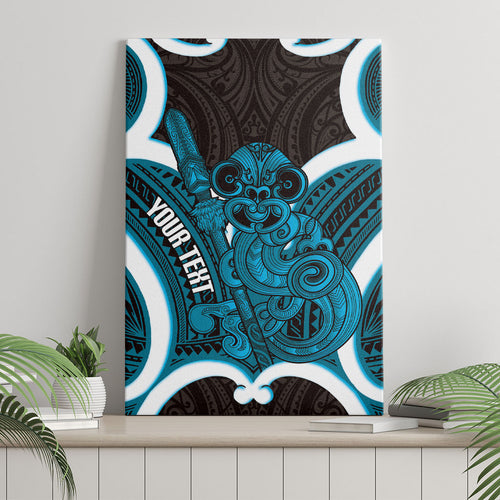 Kikorangi Aotearoa Atua Tumatauenga Personalised Canvas Wall Art Maori God Of War Tiki With Taiaha