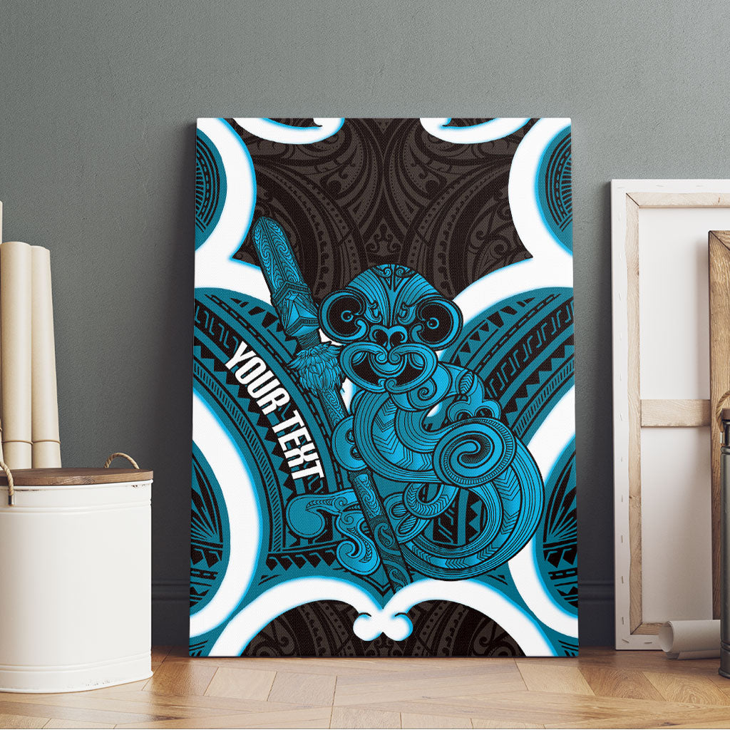 Kikorangi Aotearoa Atua Tumatauenga Personalised Canvas Wall Art Maori God Of War Tiki With Taiaha