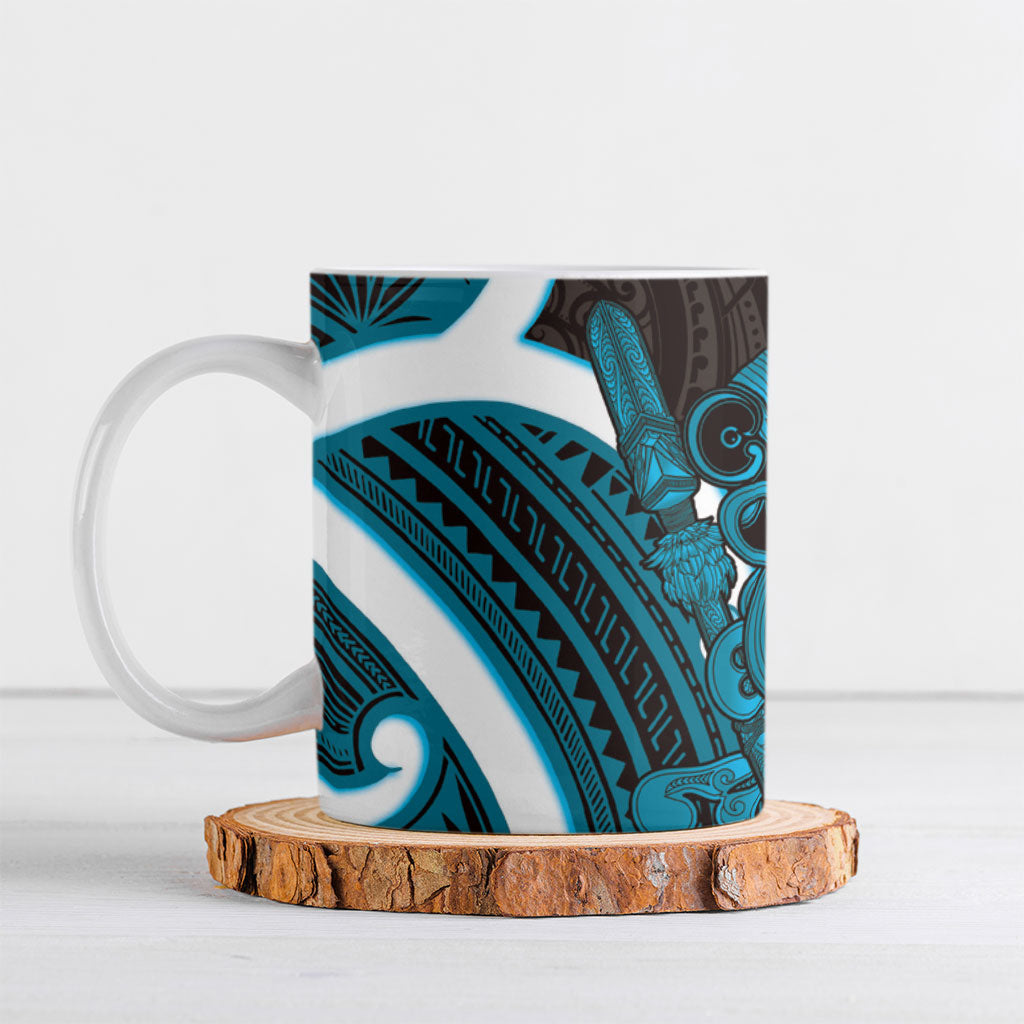 Kikorangi Aotearoa Atua Tumatauenga Ceramic Mug Maori God Of War Tiki With Taiaha