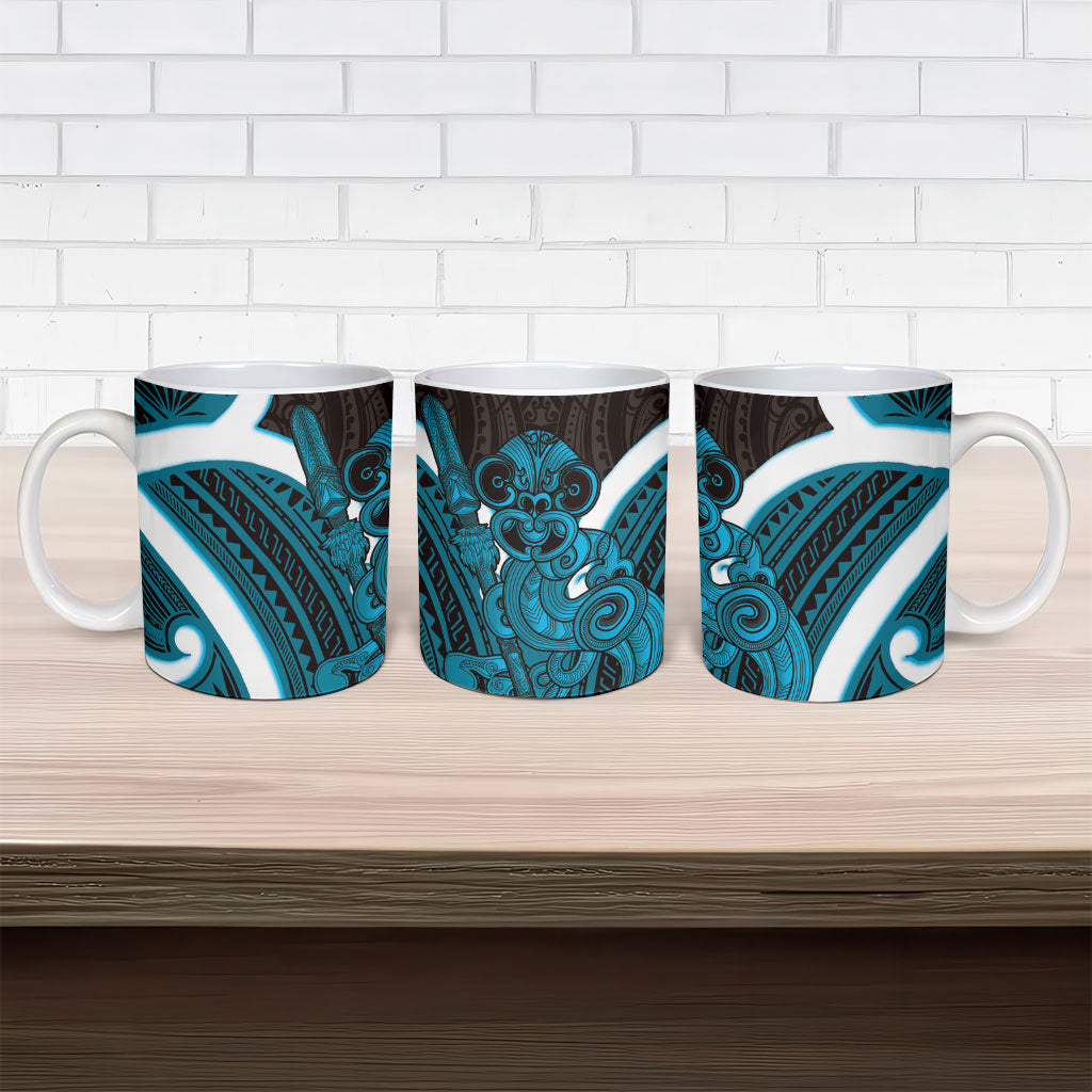 Kikorangi Aotearoa Atua Tumatauenga Ceramic Mug Maori God Of War Tiki With Taiaha