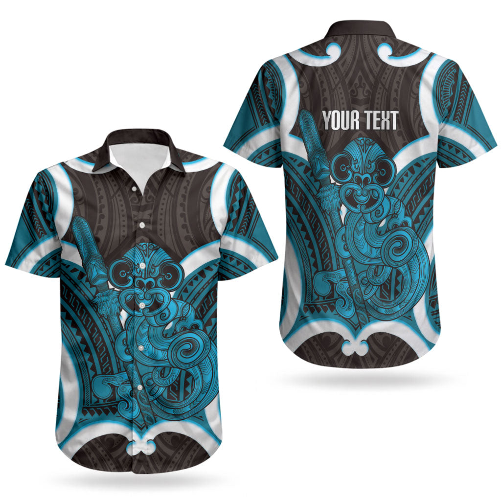 Kikorangi Aotearoa Atua Tumatauenga Personalised Couples Matching Mermaid Dress and Hawaiian Shirt Maori God Of War Tiki With Taiaha