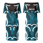 Kikorangi Aotearoa Atua Tumatauenga Personalised Couples Matching Puletasi and Hawaiian Shirt Maori God Of War Tiki With Taiaha