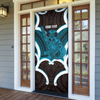 Kikorangi Aotearoa Atua Tumatauenga Personalised Door Cover Maori God Of War Tiki With Taiaha