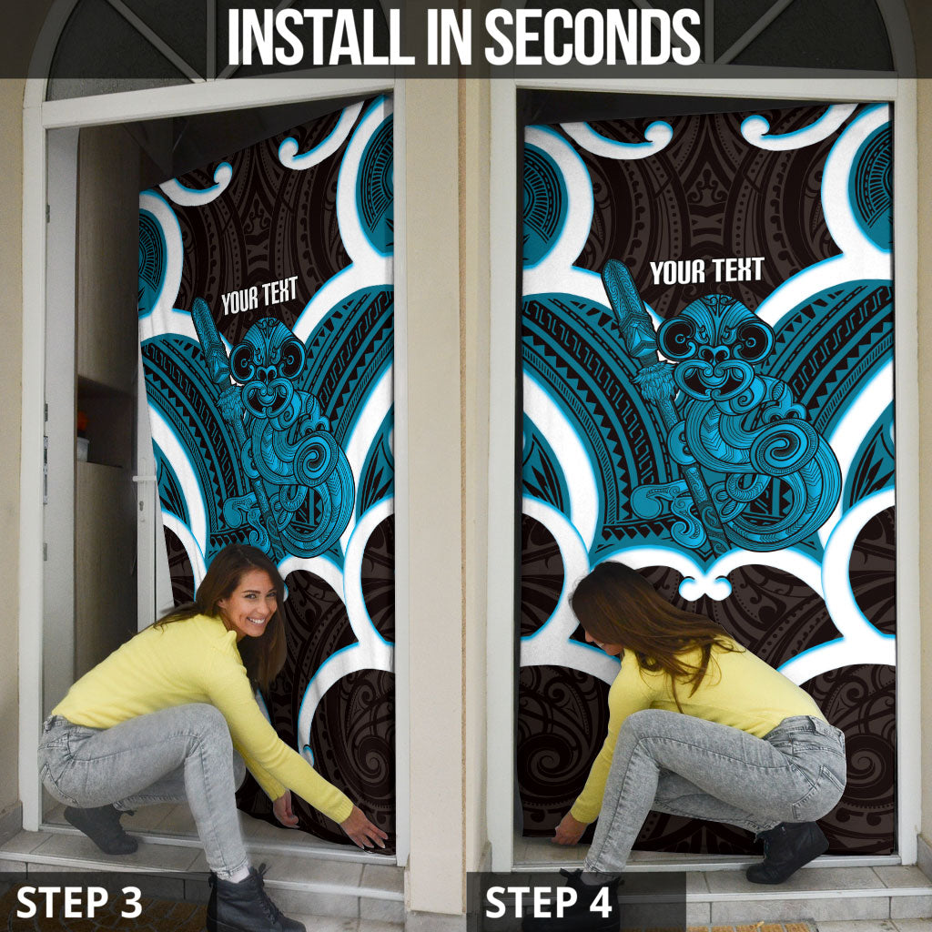 Kikorangi Aotearoa Atua Tumatauenga Personalised Door Cover Maori God Of War Tiki With Taiaha