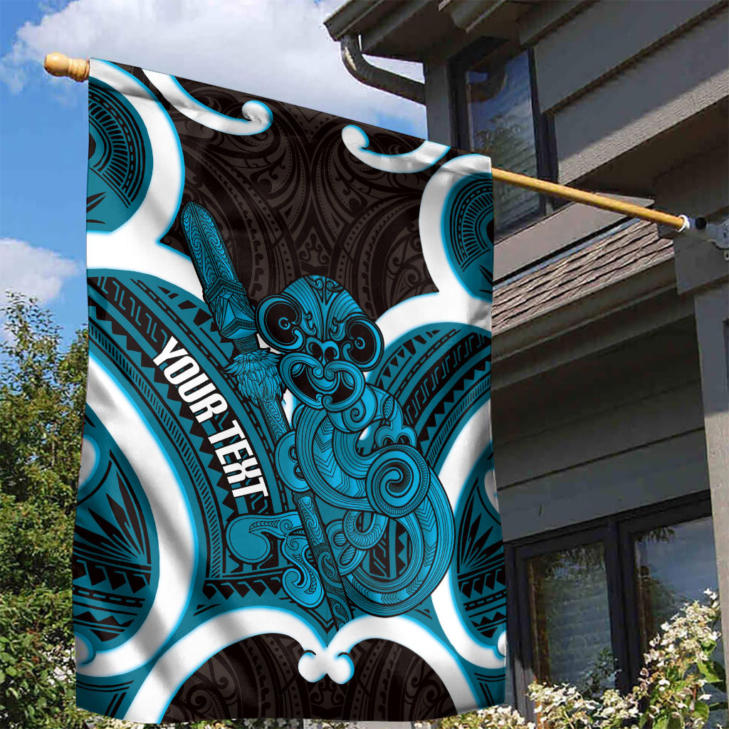 Kikorangi Aotearoa Atua Tumatauenga Personalised Garden Flag Maori God Of War Tiki With Taiaha
