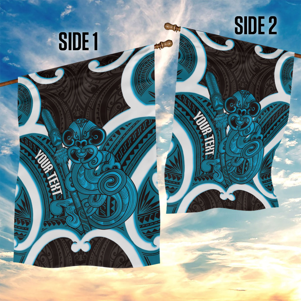 Kikorangi Aotearoa Atua Tumatauenga Personalised Garden Flag Maori God Of War Tiki With Taiaha