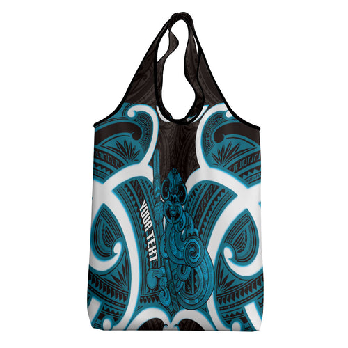 Kikorangi Aotearoa Atua Tumatauenga Personalised Grocery Bag Maori God Of War Tiki With Taiaha