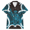 Kikorangi Aotearoa Atua Tumatauenga Personalised Hawaiian Shirt Maori God Of War Tiki With Taiaha