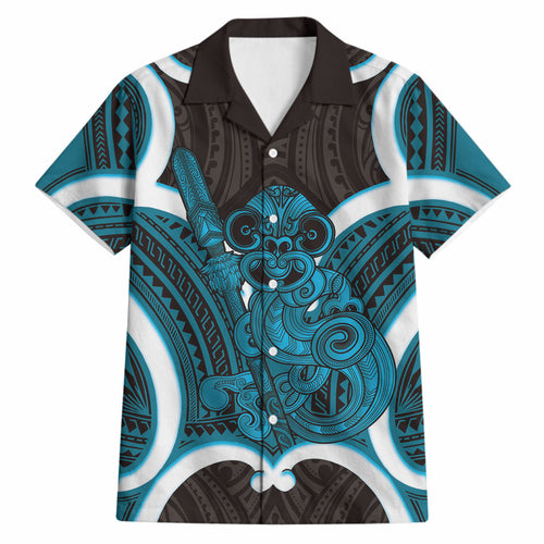 Kikorangi Aotearoa Atua Tumatauenga Personalised Hawaiian Shirt Maori God Of War Tiki With Taiaha
