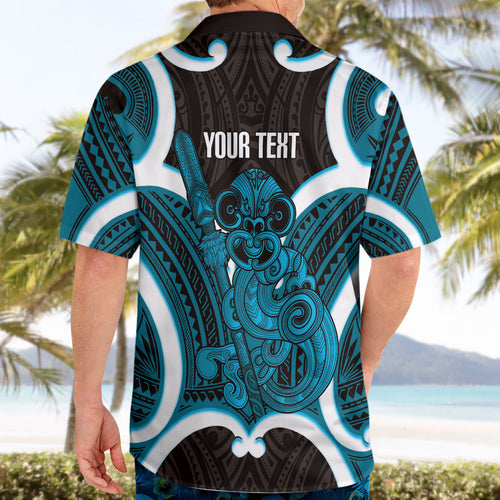 Kikorangi Aotearoa Atua Tumatauenga Personalised Hawaiian Shirt Maori God Of War Tiki With Taiaha