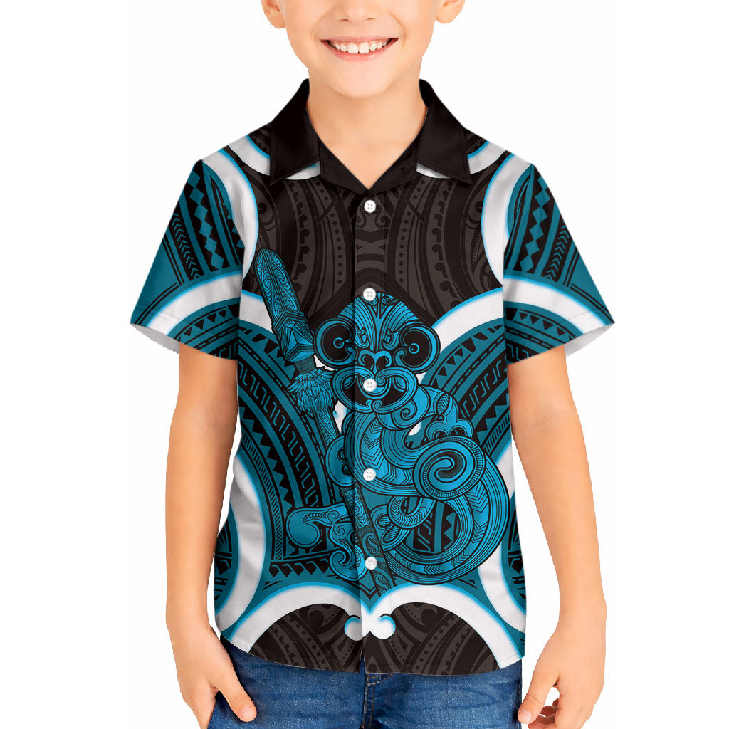 Kikorangi Aotearoa Atua Tumatauenga Personalised Hawaiian Shirt Maori God Of War Tiki With Taiaha
