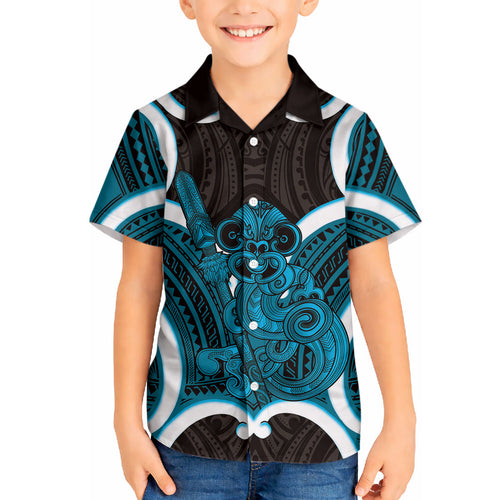 Kikorangi Aotearoa Atua Tumatauenga Personalised Hawaiian Shirt Maori God Of War Tiki With Taiaha