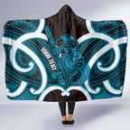 Kikorangi Aotearoa Atua Tumatauenga Personalised Hooded Blanket Maori God Of War Tiki With Taiaha