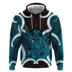 Kikorangi Aotearoa Atua Tumatauenga Personalised Hoodie Maori God Of War Tiki With Taiaha