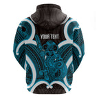 Kikorangi Aotearoa Atua Tumatauenga Personalised Hoodie Maori God Of War Tiki With Taiaha