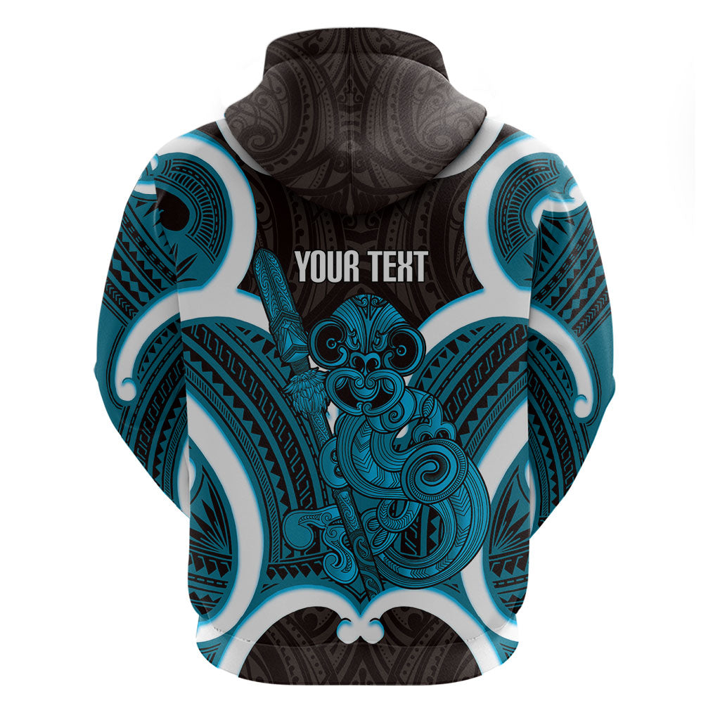 Kikorangi Aotearoa Atua Tumatauenga Personalised Hoodie Maori God Of War Tiki With Taiaha