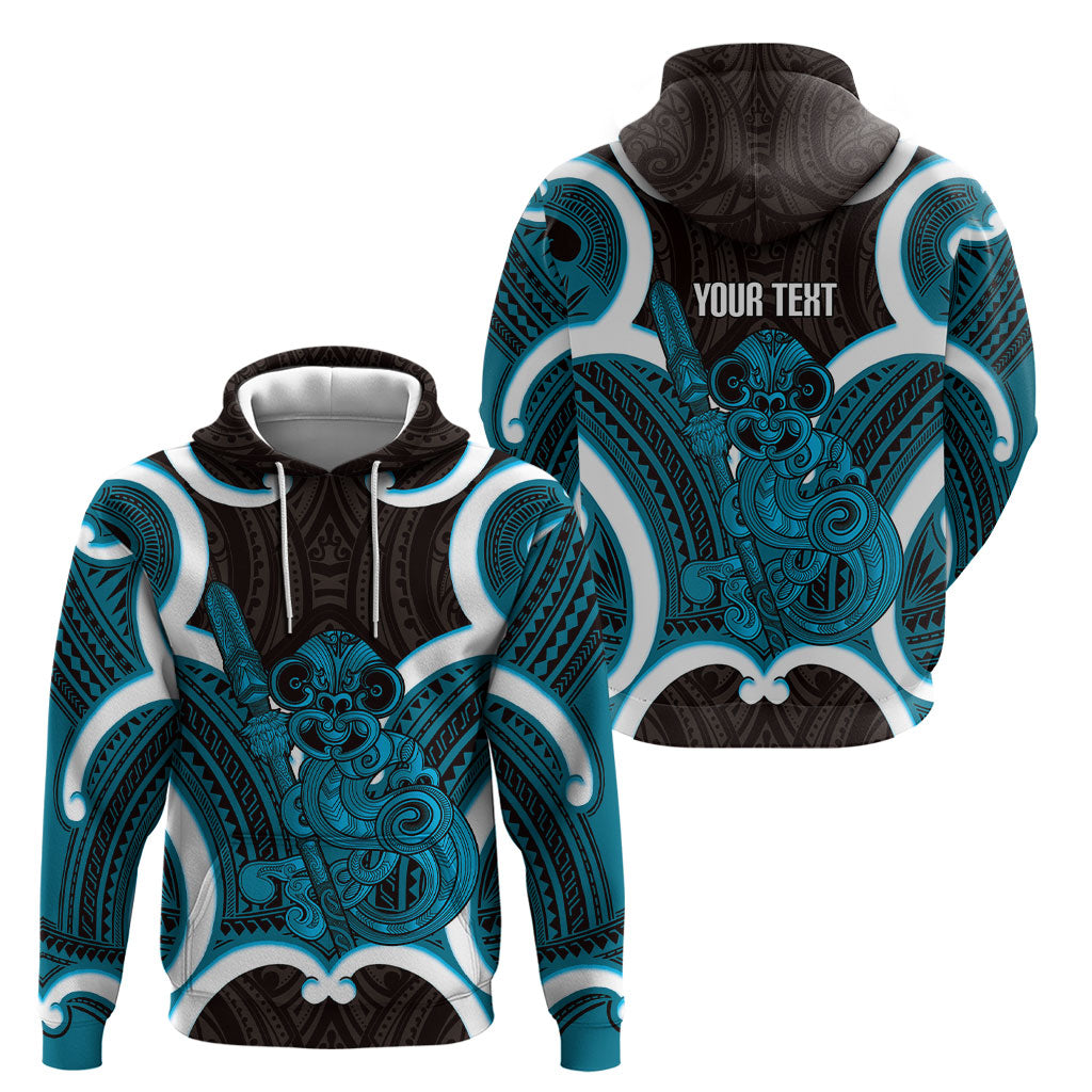 Kikorangi Aotearoa Atua Tumatauenga Personalised Hoodie Maori God Of War Tiki With Taiaha
