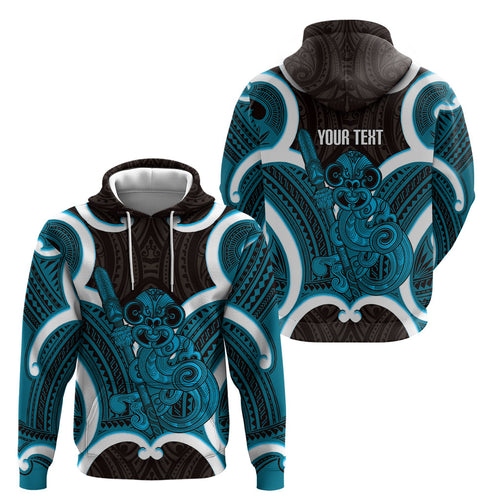 Kikorangi Aotearoa Atua Tumatauenga Personalised Hoodie Maori God Of War Tiki With Taiaha