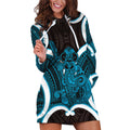 Kikorangi Aotearoa Atua Tumatauenga Personalised Hoodie Dress Maori God Of War Tiki With Taiaha