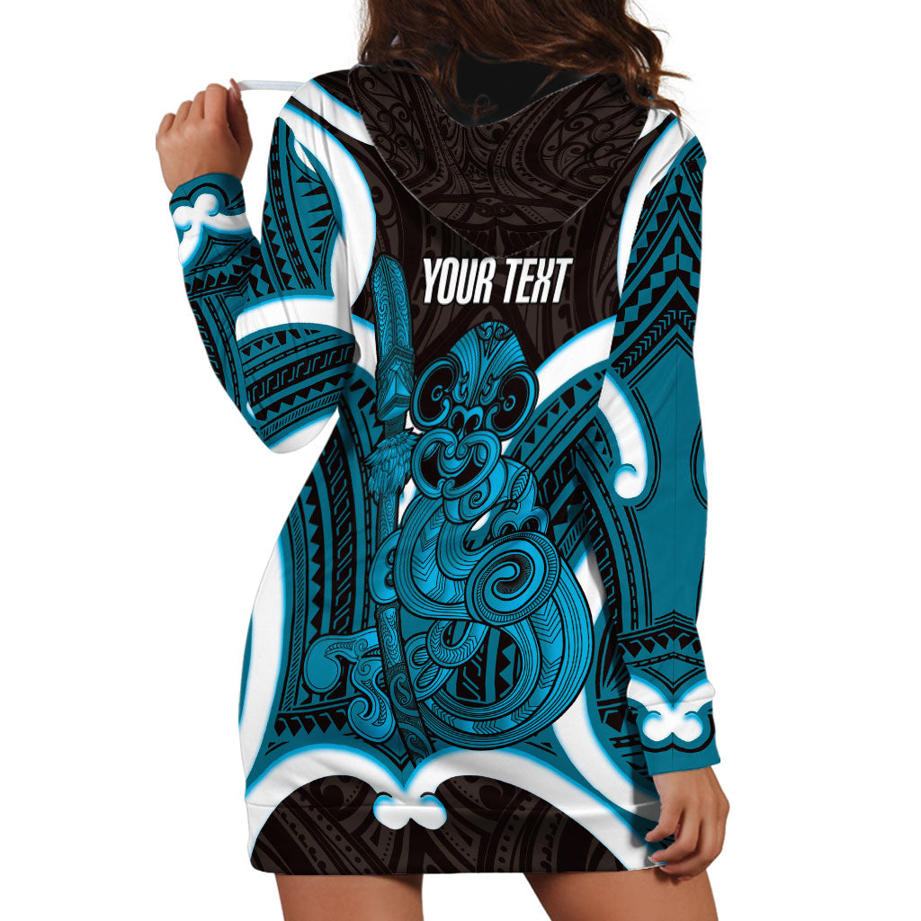 Kikorangi Aotearoa Atua Tumatauenga Personalised Hoodie Dress Maori God Of War Tiki With Taiaha