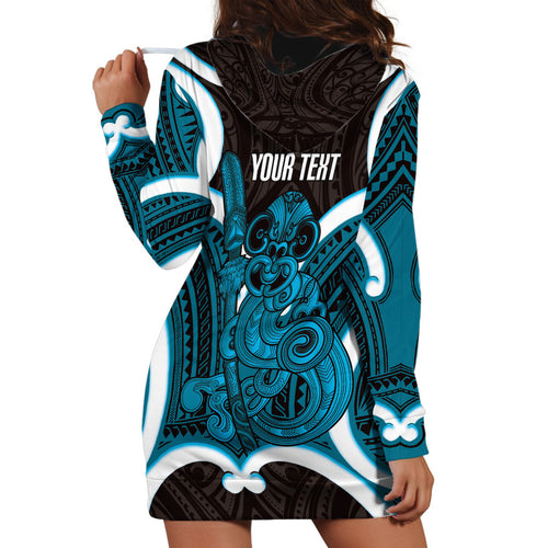 Kikorangi Aotearoa Atua Tumatauenga Personalised Hoodie Dress Maori God Of War Tiki With Taiaha