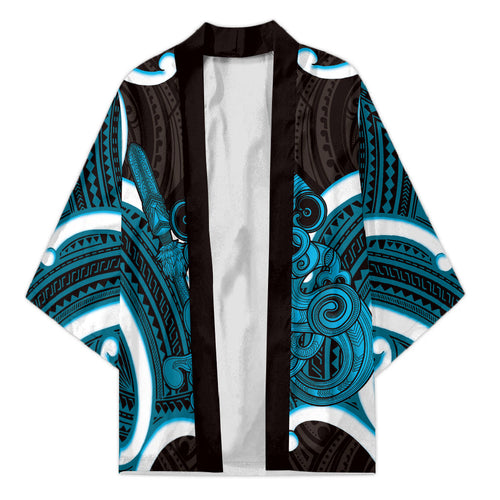 Kikorangi Aotearoa Atua Tumatauenga Personalised Kimono Maori God Of War Tiki With Taiaha
