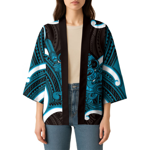Kikorangi Aotearoa Atua Tumatauenga Personalised Kimono Maori God Of War Tiki With Taiaha