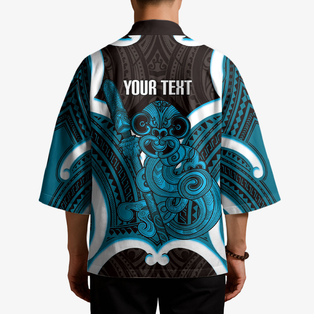 Kikorangi Aotearoa Atua Tumatauenga Personalised Kimono Maori God Of War Tiki With Taiaha