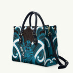 Kikorangi Aotearoa Atua Tumatauenga Personalised Leather Bag Maori God Of War Tiki With Taiaha