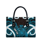 Kikorangi Aotearoa Atua Tumatauenga Personalised Leather Bag Maori God Of War Tiki With Taiaha