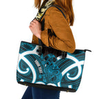 Kikorangi Aotearoa Atua Tumatauenga Personalised Leather Tote Bag Maori God Of War Tiki With Taiaha