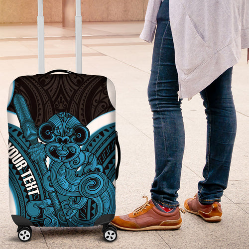 Kikorangi Aotearoa Atua Tumatauenga Personalised Luggage Cover Maori God Of War Tiki With Taiaha
