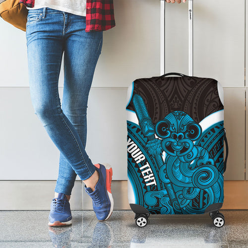 Kikorangi Aotearoa Atua Tumatauenga Personalised Luggage Cover Maori God Of War Tiki With Taiaha