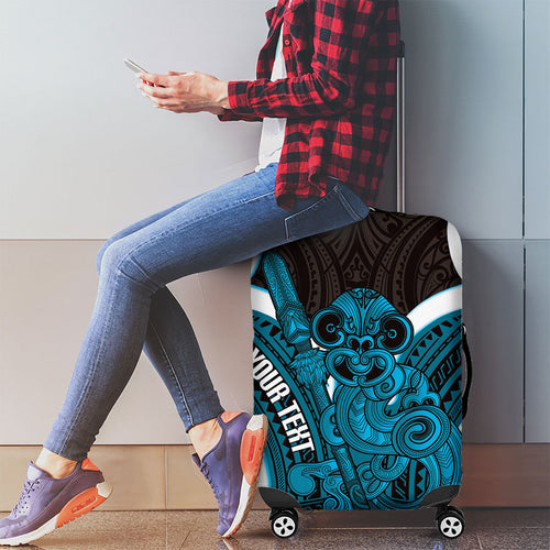 Kikorangi Aotearoa Atua Tumatauenga Personalised Luggage Cover Maori God Of War Tiki With Taiaha