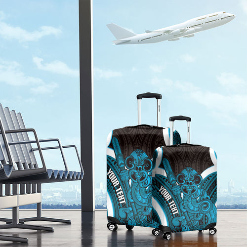 Kikorangi Aotearoa Atua Tumatauenga Personalised Luggage Cover Maori God Of War Tiki With Taiaha