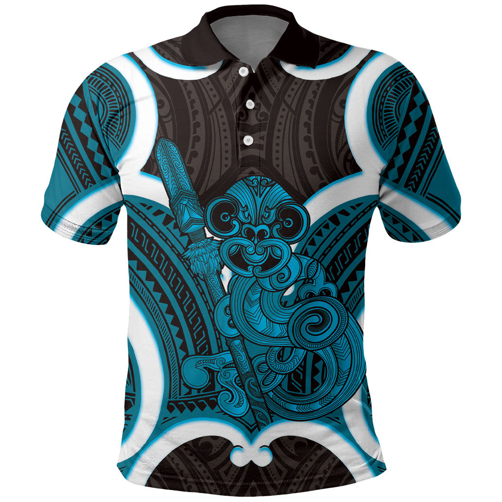 Kikorangi Aotearoa Atua Tumatauenga Personalised Polo Shirt Maori God Of War Tiki With Taiaha