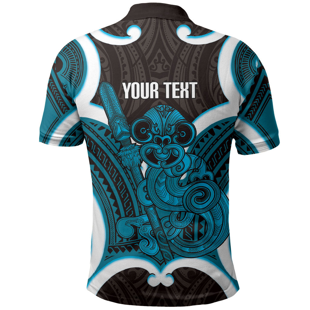 Kikorangi Aotearoa Atua Tumatauenga Personalised Polo Shirt Maori God Of War Tiki With Taiaha